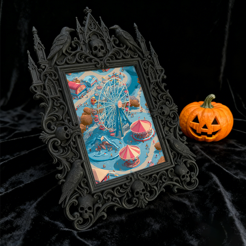 Hot-selling Gothic Dark-style Photo Frame | Gothic Themed Book Fair Booth Decor, Photo Ornament, Wall/Table Dual-use, Waterproof Portable Fr