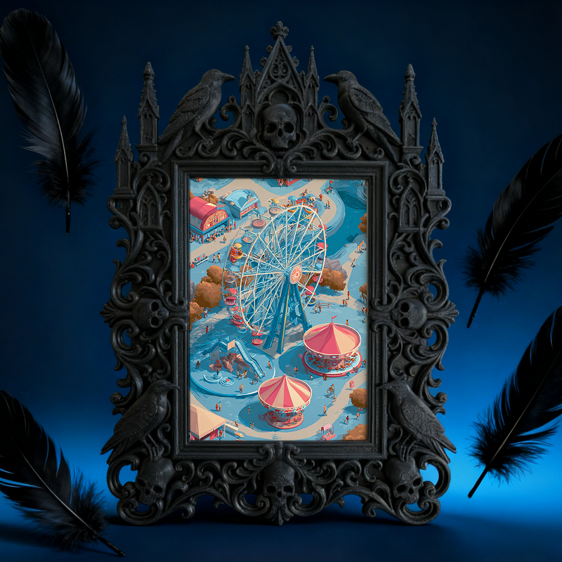 Hot-selling Gothic Dark-style Photo Frame | Gothic Themed Book Fair Booth Decor, Photo Ornament, Wall/Table Dual-use, Waterproof Portable Fr