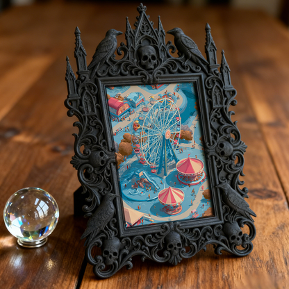 Hot-selling Gothic Dark-style Photo Frame | Gothic Themed Book Fair Booth Decor, Photo Ornament, Wall/Table Dual-use, Waterproof Portable Fr