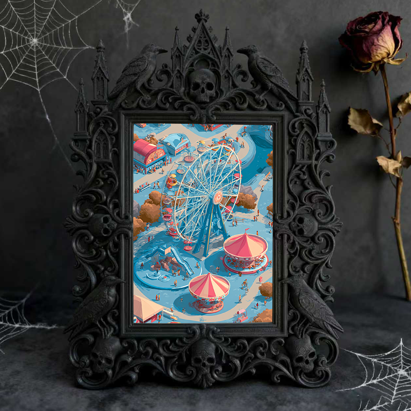 Hot-selling Gothic Dark-style Photo Frame | Gothic Themed Book Fair Booth Decor, Photo Ornament, Wall/Table Dual-use, Waterproof Portable Fr