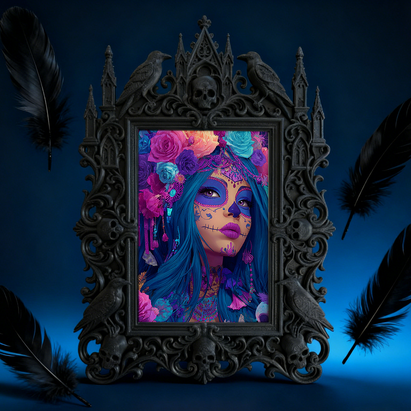 Luxury Gothic Dark-style Photo Frame | Gothic Hotel Suite Nightstand Decor, Photo Ornament, Wall-mountable & Tabletop, Waterproof Elegant Pl