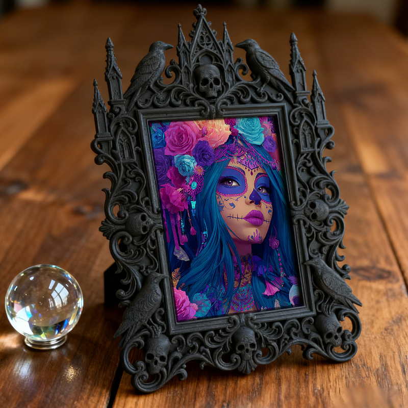 Luxury Gothic Dark-style Photo Frame | Gothic Hotel Suite Nightstand Decor, Photo Ornament, Wall-mountable & Tabletop, Waterproof Elegant Pl