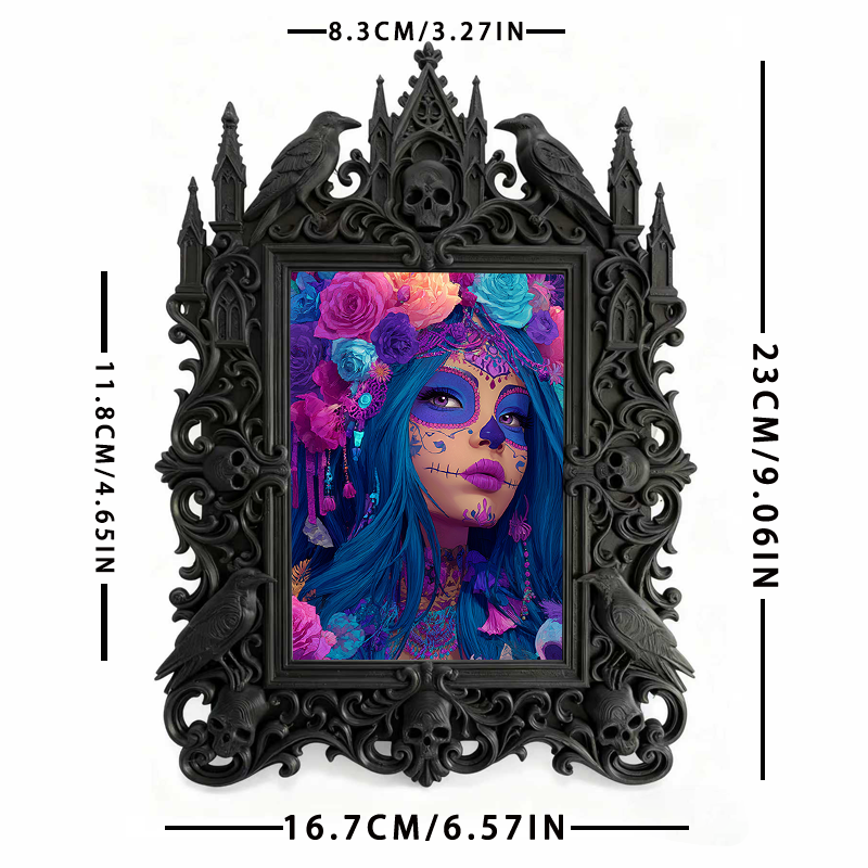 Luxury Gothic Dark-style Photo Frame | Gothic Hotel Suite Nightstand Decor, Photo Ornament, Wall-mountable & Tabletop, Waterproof Elegant Pl