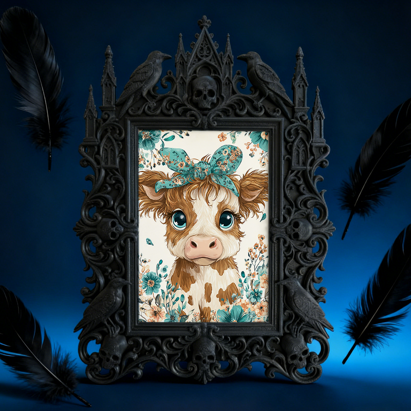 Trendy Gothic Dark-style Photo Frame | Horror Cosplay Photoshoot Studio Decor, Photo Ornament, Dual-use Display, Waterproof Retro Frame