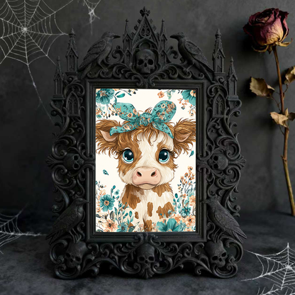 Trendy Gothic Dark-style Photo Frame | Horror Cosplay Photoshoot Studio Decor, Photo Ornament, Dual-use Display, Waterproof Retro Frame