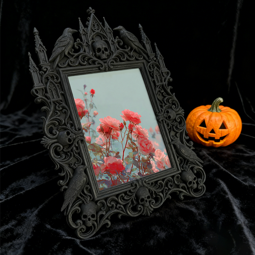 Premium Gothic Dark-style Photo Frame | Gothic Apothecary Shop Decor, Photo Ornament, Wall-mountable & Tabletop, Waterproof Vintage Plastic 