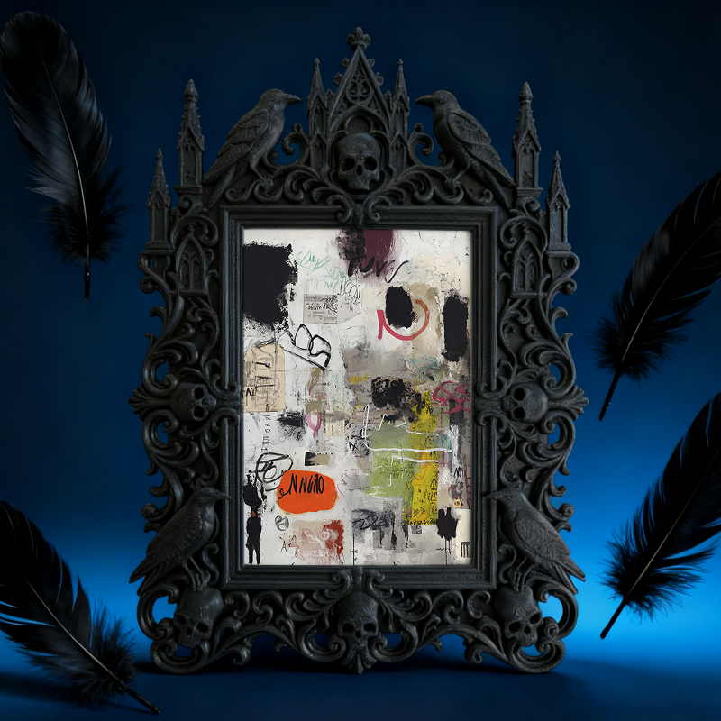 Popular Gothic Dark-style Photo Frame | Dark Fantasy LARP Camp Decor, Photo Ornament, Wall/Table Dual-use, Waterproof Foldable Frame