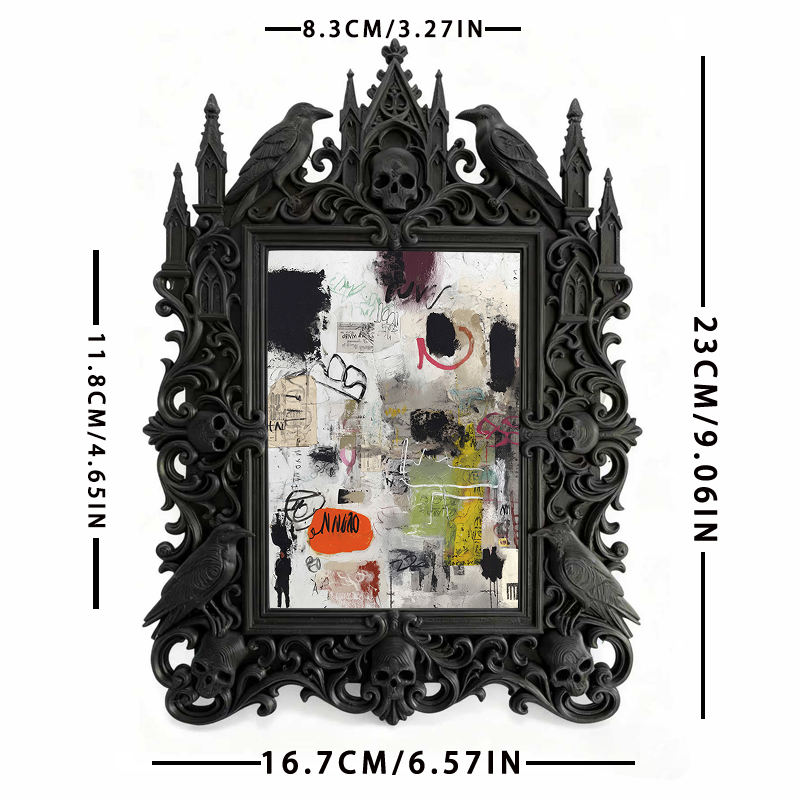 Popular Gothic Dark-style Photo Frame | Dark Fantasy LARP Camp Decor, Photo Ornament, Wall/Table Dual-use, Waterproof Foldable Frame