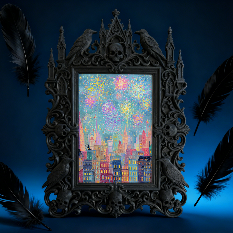 Stylish Gothic Dark-style Photo Frame | Gothic Vintage Clothing Store Decor, Photo Ornament, Wall-mountable & Tabletop, Waterproof Scratch-p