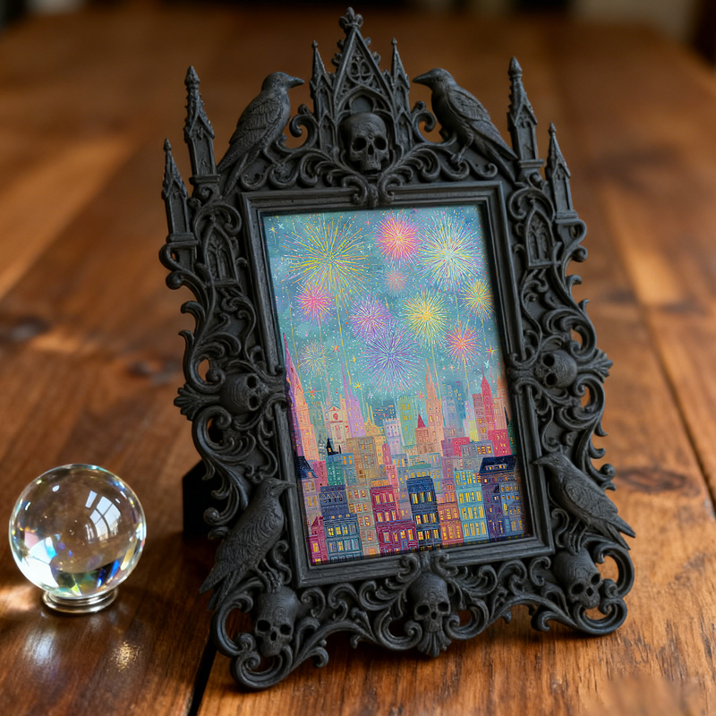 Stylish Gothic Dark-style Photo Frame | Gothic Vintage Clothing Store Decor, Photo Ornament, Wall-mountable & Tabletop, Waterproof Scratch-p