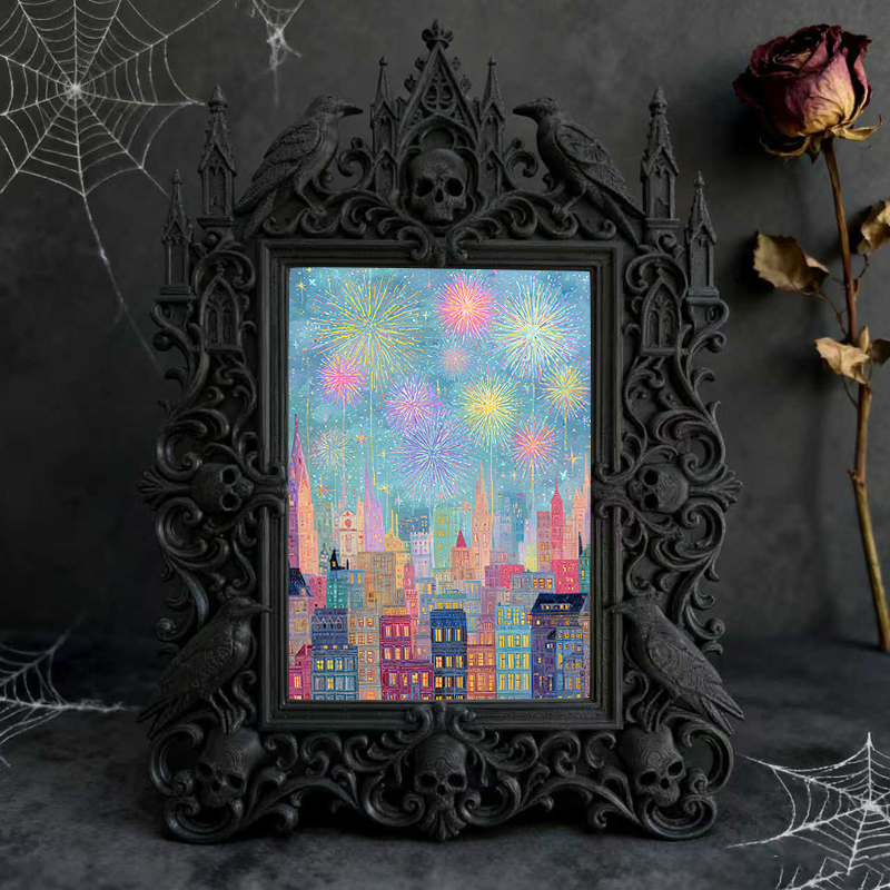 Stylish Gothic Dark-style Photo Frame | Gothic Vintage Clothing Store Decor, Photo Ornament, Wall-mountable & Tabletop, Waterproof Scratch-p