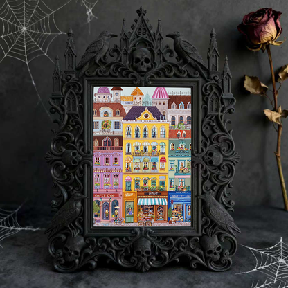 Top-rated Gothic Dark-style Photo Frame | Halloween Haunted Hayride Booth Decor, Photo Ornament, Dual-use Display, Waterproof Holiday Frame