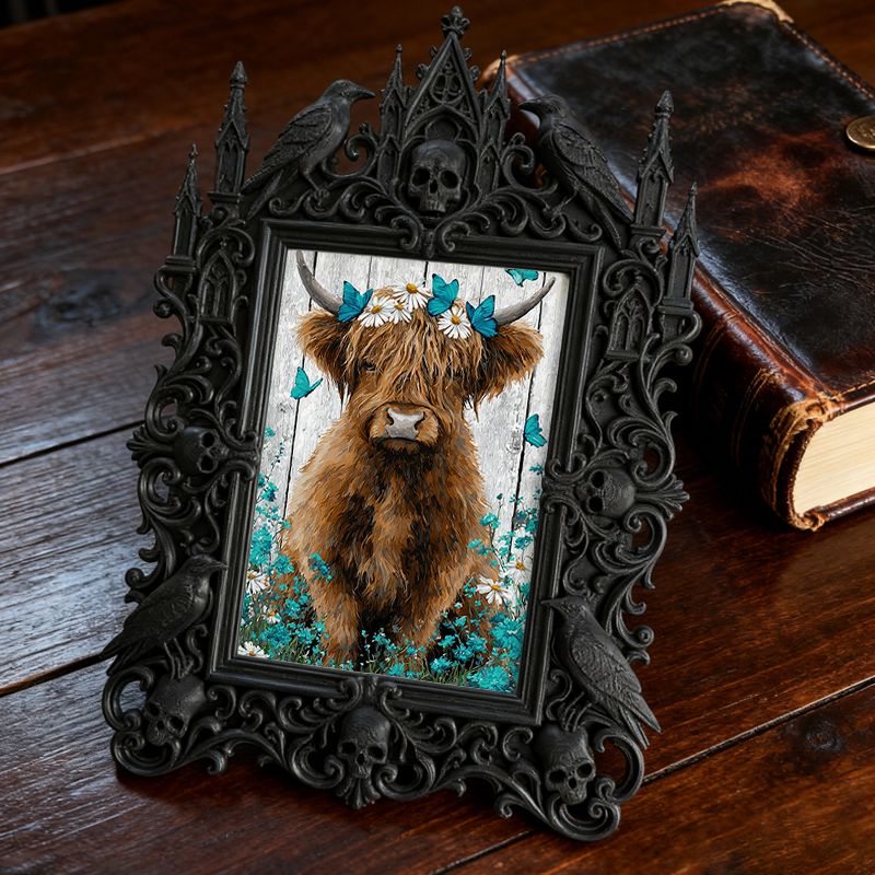 Bestseller Gothic Dark-style Photo Frame | Witchy Tarot Card Making Studio Decor, Photo Ornament, Wall-mountable & Tabletop, Waterproof Dura