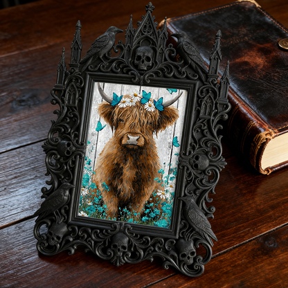 Bestseller Gothic Dark-style Photo Frame | Witchy Tarot Card Making Studio Decor, Photo Ornament, Wall-mountable & Tabletop, Waterproof Dura