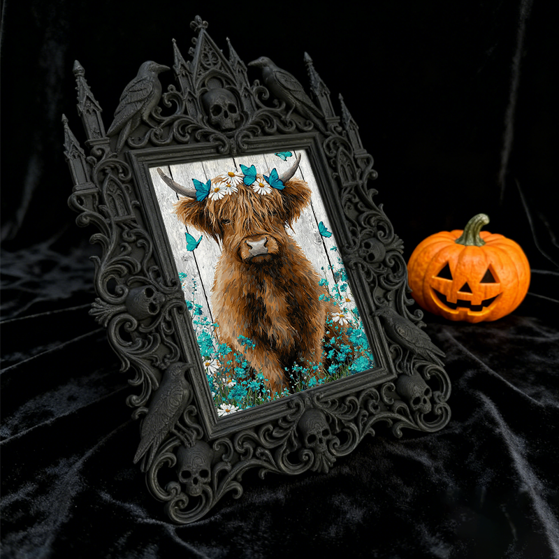Bestseller Gothic Dark-style Photo Frame | Witchy Tarot Card Making Studio Decor, Photo Ornament, Wall-mountable & Tabletop, Waterproof Dura