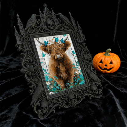Bestseller Gothic Dark-style Photo Frame | Witchy Tarot Card Making Studio Decor, Photo Ornament, Wall-mountable & Tabletop, Waterproof Dura