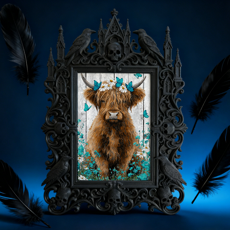 Bestseller Gothic Dark-style Photo Frame | Witchy Tarot Card Making Studio Decor, Photo Ornament, Wall-mountable & Tabletop, Waterproof Dura