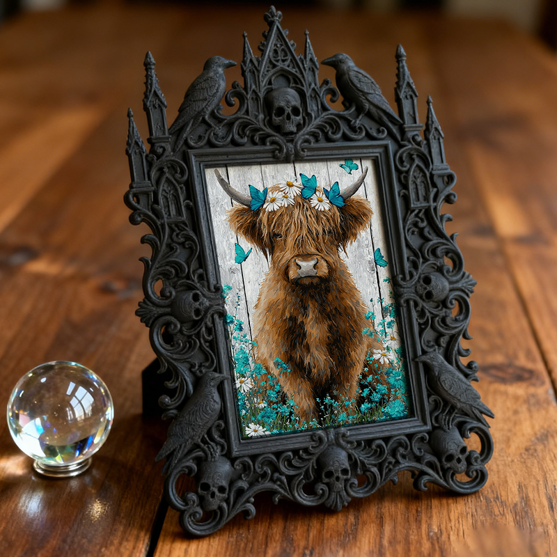 Bestseller Gothic Dark-style Photo Frame | Witchy Tarot Card Making Studio Decor, Photo Ornament, Wall-mountable & Tabletop, Waterproof Dura