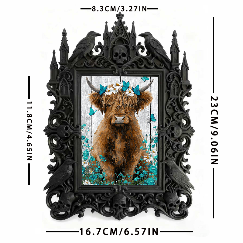 Bestseller Gothic Dark-style Photo Frame | Witchy Tarot Card Making Studio Decor, Photo Ornament, Wall-mountable & Tabletop, Waterproof Dura