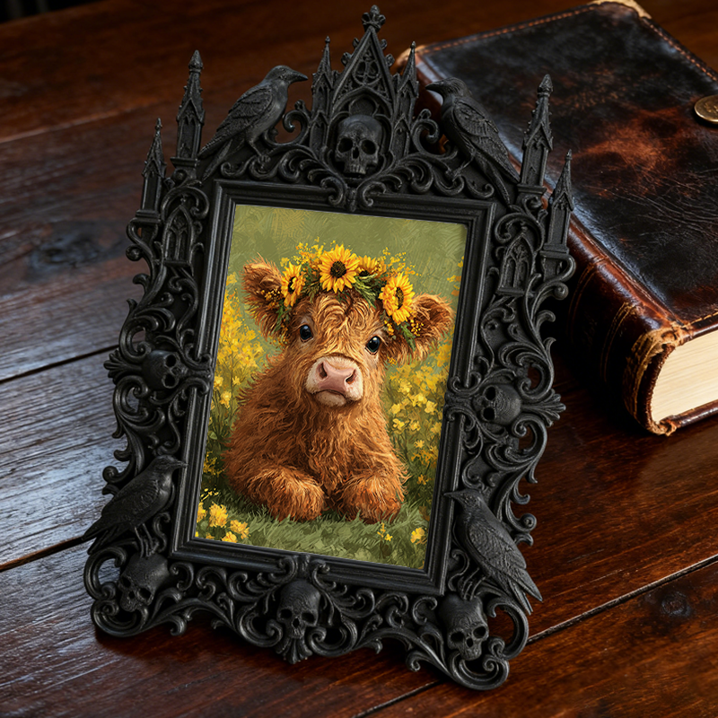 Hot-selling Gothic Dark-style Photo Frame | Gothic Themed Escape Game Booth Decor, Photo Ornament, Wall/Table Dual-use, Waterproof Fun Plast