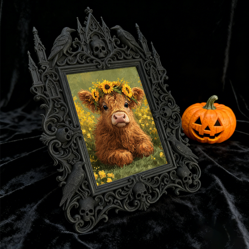 Hot-selling Gothic Dark-style Photo Frame | Gothic Themed Escape Game Booth Decor, Photo Ornament, Wall/Table Dual-use, Waterproof Fun Plast