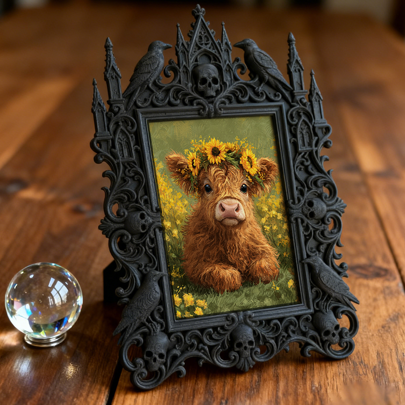 Hot-selling Gothic Dark-style Photo Frame | Gothic Themed Escape Game Booth Decor, Photo Ornament, Wall/Table Dual-use, Waterproof Fun Plast