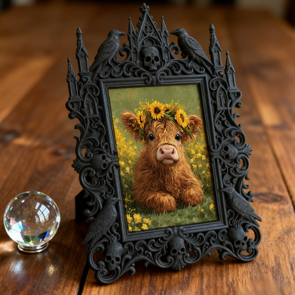 Hot-selling Gothic Dark-style Photo Frame | Gothic Themed Escape Game Booth Decor, Photo Ornament, Wall/Table Dual-use, Waterproof Fun Plast