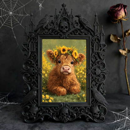 Hot-selling Gothic Dark-style Photo Frame | Gothic Themed Escape Game Booth Decor, Photo Ornament, Wall/Table Dual-use, Waterproof Fun Plast