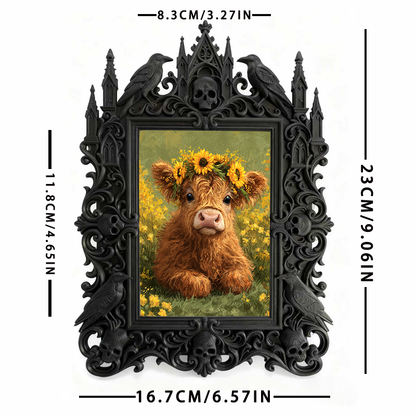 Hot-selling Gothic Dark-style Photo Frame | Gothic Themed Escape Game Booth Decor, Photo Ornament, Wall/Table Dual-use, Waterproof Fun Plast