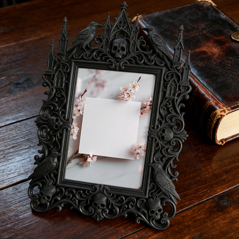 Trendy Gothic Dark-style Photo Frame | Dark Academia Student Lounge Decor, Photo Ornament, Dual-use Display, Waterproof Lightweight Frame