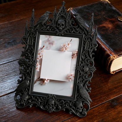 Trendy Gothic Dark-style Photo Frame | Dark Academia Student Lounge Decor, Photo Ornament, Dual-use Display, Waterproof Lightweight Frame