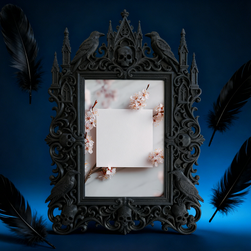 Trendy Gothic Dark-style Photo Frame | Dark Academia Student Lounge Decor, Photo Ornament, Dual-use Display, Waterproof Lightweight Frame