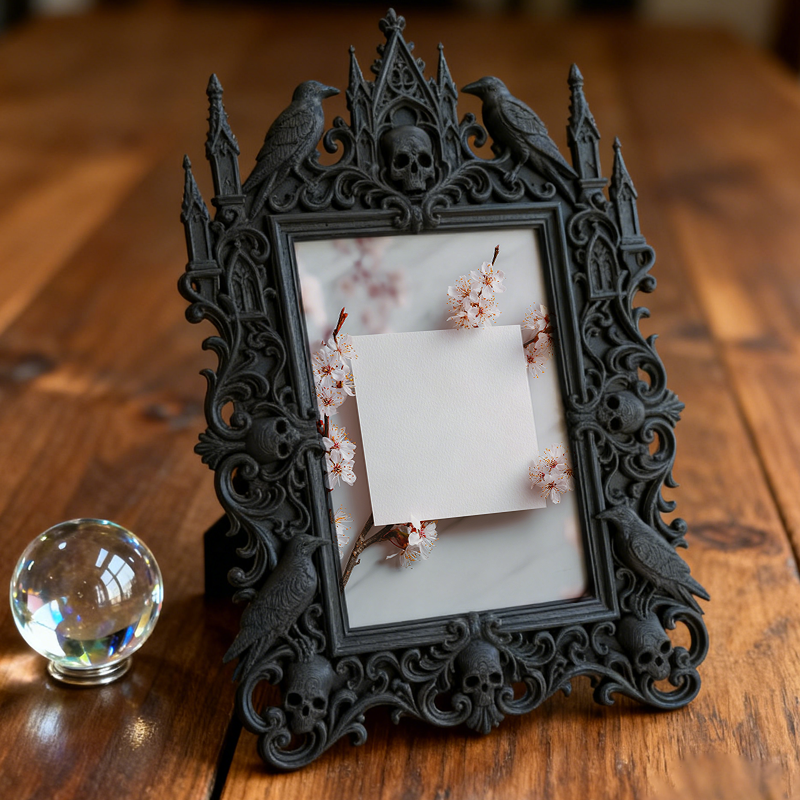 Trendy Gothic Dark-style Photo Frame | Dark Academia Student Lounge Decor, Photo Ornament, Dual-use Display, Waterproof Lightweight Frame