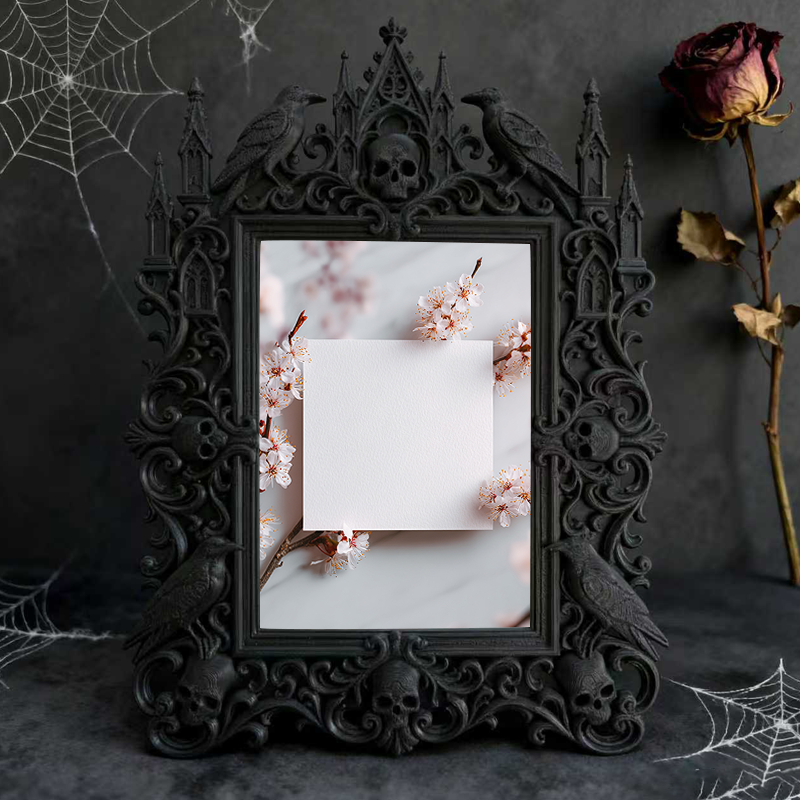 Trendy Gothic Dark-style Photo Frame | Dark Academia Student Lounge Decor, Photo Ornament, Dual-use Display, Waterproof Lightweight Frame