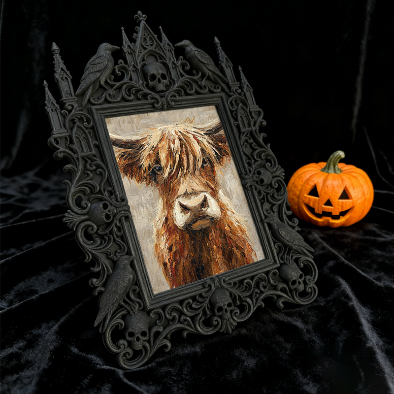 Premium Gothic Dark-style Photo Frame | Gothic Taxidermy Art Studio Decor, Photo Ornament, Wall-mountable & Tabletop, Waterproof Shockproof 
