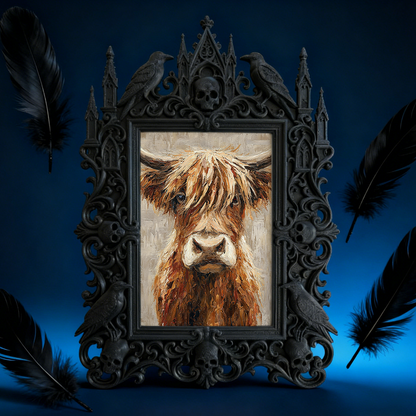 Premium Gothic Dark-style Photo Frame | Gothic Taxidermy Art Studio Decor, Photo Ornament, Wall-mountable & Tabletop, Waterproof Shockproof 