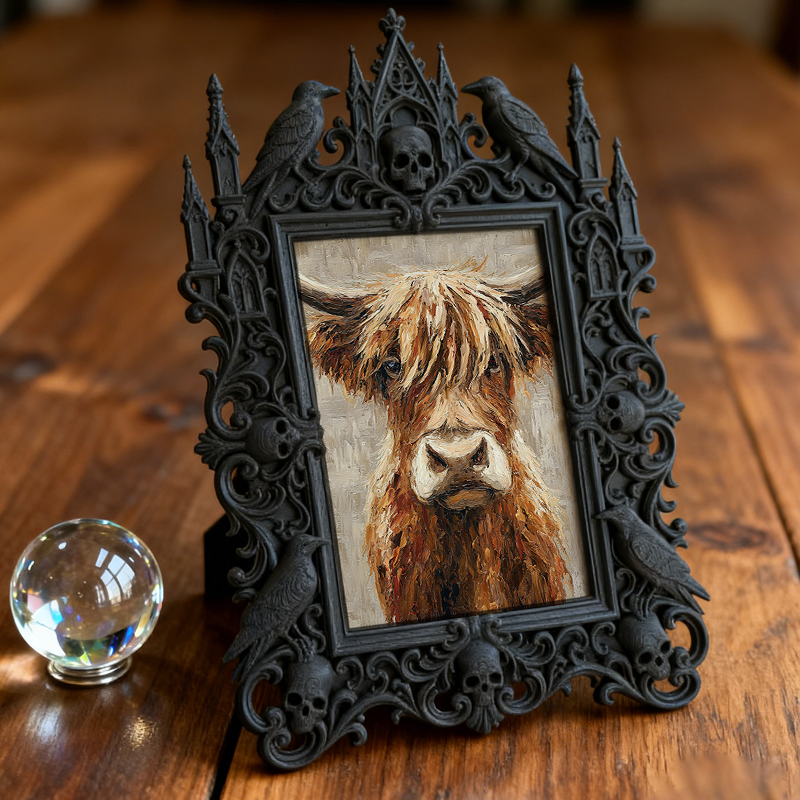 Premium Gothic Dark-style Photo Frame | Gothic Taxidermy Art Studio Decor, Photo Ornament, Wall-mountable & Tabletop, Waterproof Shockproof 