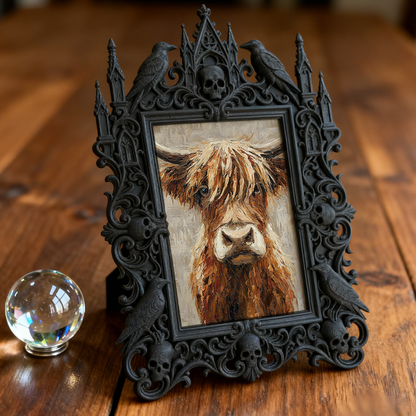 Premium Gothic Dark-style Photo Frame | Gothic Taxidermy Art Studio Decor, Photo Ornament, Wall-mountable & Tabletop, Waterproof Shockproof 