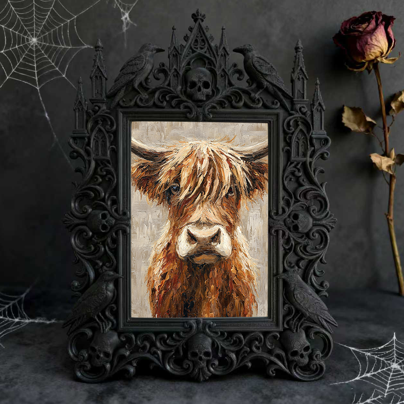 Premium Gothic Dark-style Photo Frame | Gothic Taxidermy Art Studio Decor, Photo Ornament, Wall-mountable & Tabletop, Waterproof Shockproof 