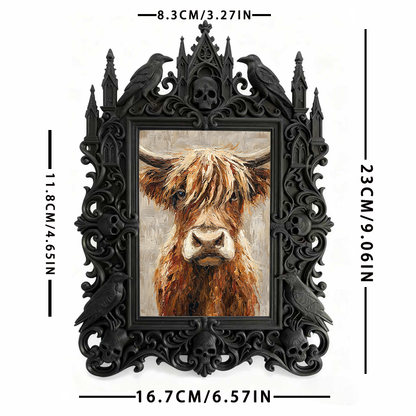 Premium Gothic Dark-style Photo Frame | Gothic Taxidermy Art Studio Decor, Photo Ornament, Wall-mountable & Tabletop, Waterproof Shockproof 