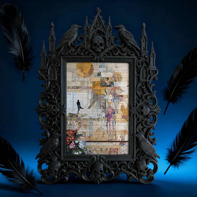 Popular Gothic Dark-style Photo Frame | Vampire Themed Coffee Shop Decor, Photo Ornament, Wall/Table Dual-use, Waterproof Rustic Plastic Fra