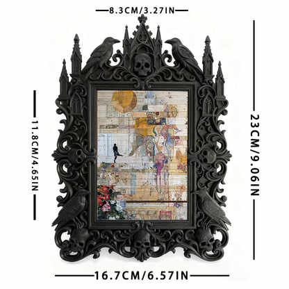Popular Gothic Dark-style Photo Frame | Vampire Themed Coffee Shop Decor, Photo Ornament, Wall/Table Dual-use, Waterproof Rustic Plastic Fra