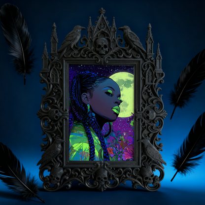 Exclusive Gothic Dark-style Photo Frame | Witchy Palmistry Reading Booth Decor, Photo Ornament, Wall-mountable & Tabletop, Waterproof Plasti