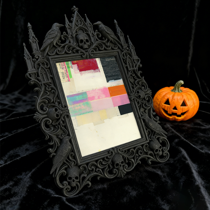 Chic Gothic Dark-style Photo Frame | Dark Leather Craft Studio Display, Photo Ornament, Wall/Table Dual-use, Scratch-resistant Waterproof Fr