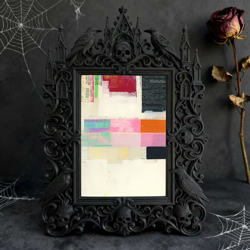 Chic Gothic Dark-style Photo Frame | Dark Leather Craft Studio Display, Photo Ornament, Wall/Table Dual-use, Scratch-resistant Waterproof Fr