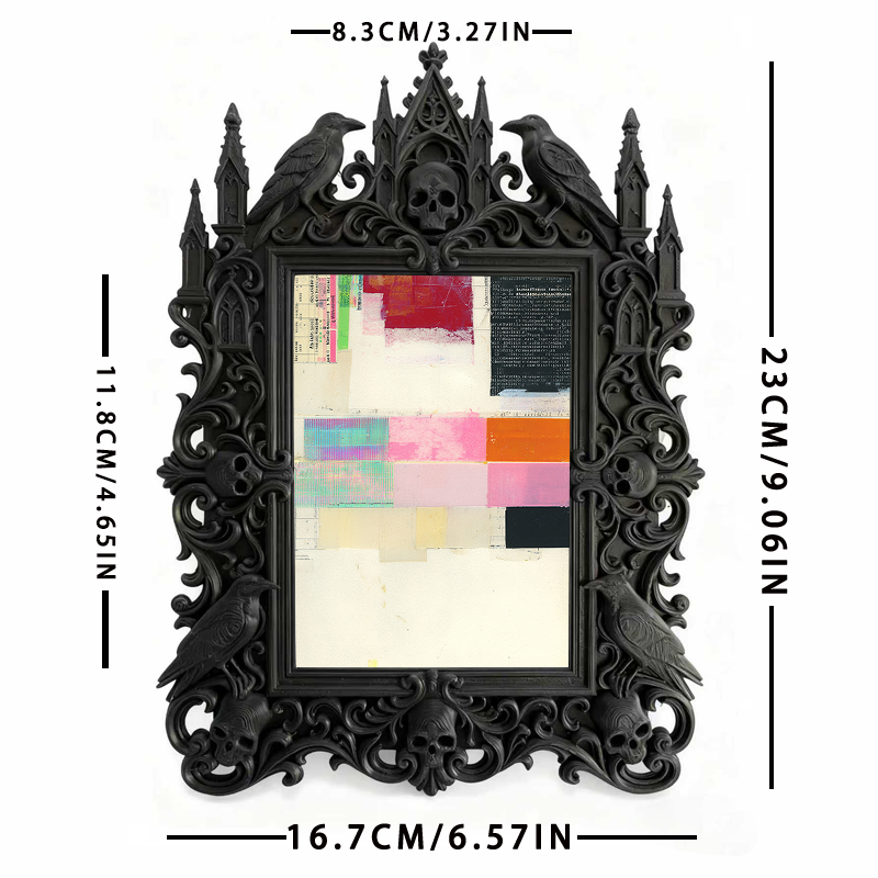Chic Gothic Dark-style Photo Frame | Dark Leather Craft Studio Display, Photo Ornament, Wall/Table Dual-use, Scratch-resistant Waterproof Fr
