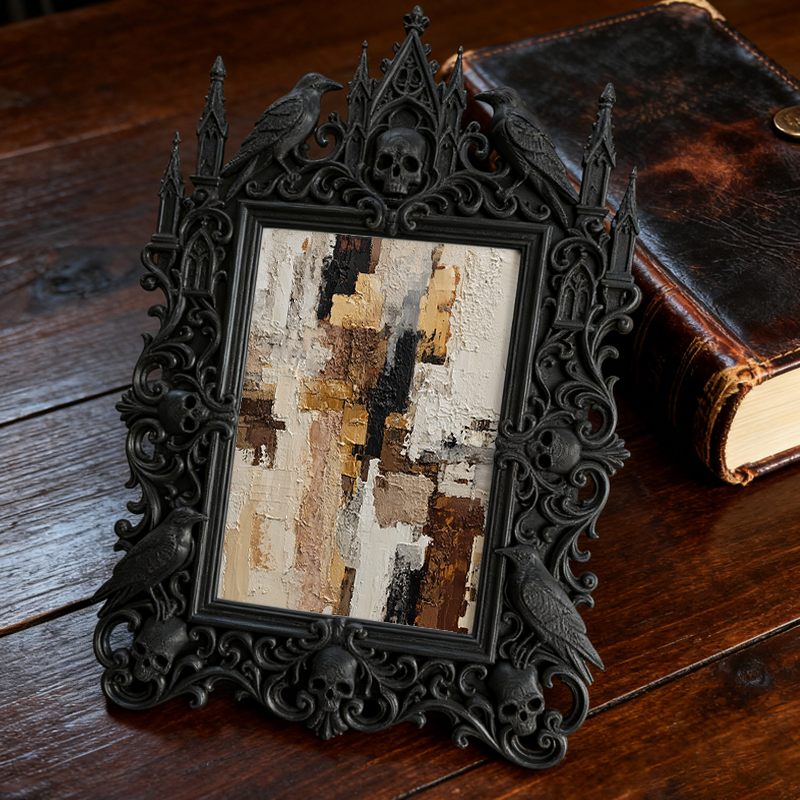 Must-have Gothic Dark-style Photo Frame | Gothic Pet Photography Studio Prop, Photo Ornament, Wall-mountable & Tabletop, Portable Waterproof
