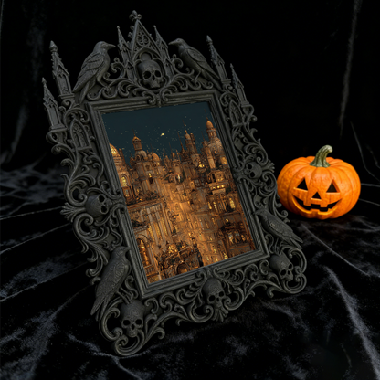 Rare Gothic Dark-style Photo Frame | Vampire Themed Board Game Café Decor, Photo Ornament, Dual-use Display, Durable Waterproof Plastic Fram