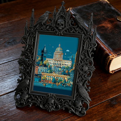 Exclusive Gothic Dark-style Photo Frame | Dark Fairy Garden Shop Window Decor, Photo Ornament, Wall/Table Dual-use, Eco-friendly Waterproof 