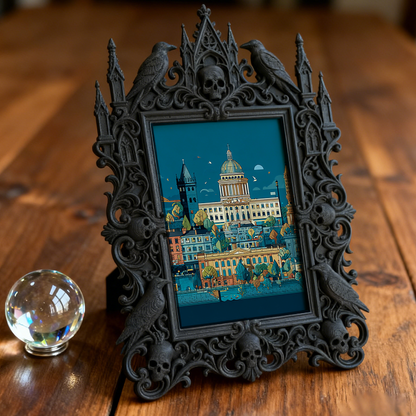 Exclusive Gothic Dark-style Photo Frame | Dark Fairy Garden Shop Window Decor, Photo Ornament, Wall/Table Dual-use, Eco-friendly Waterproof 